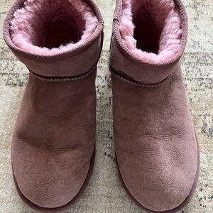 Emu Pink Suede Slippers